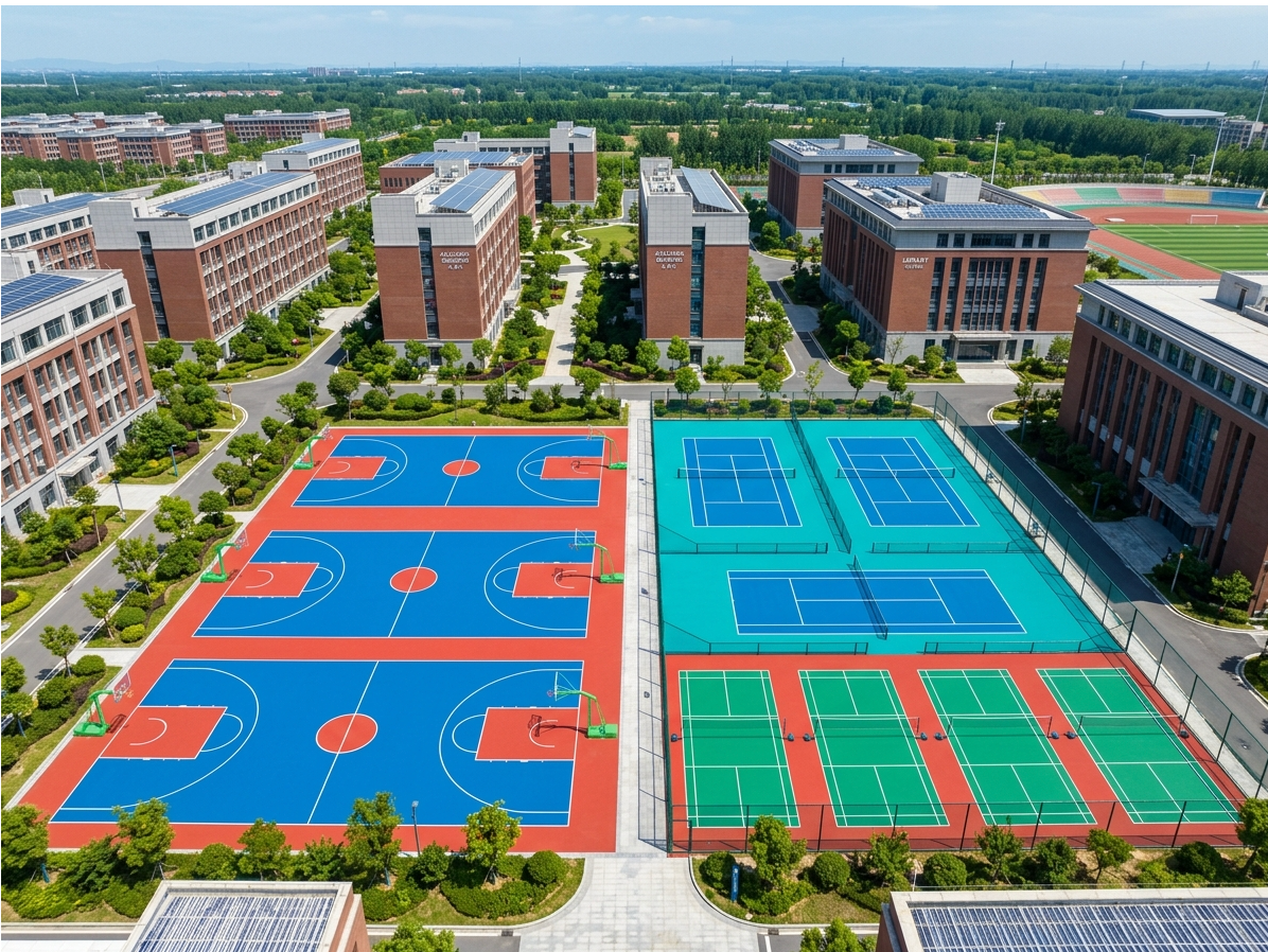 襄阳市硅PU球场塑胶颗粒 - 方案